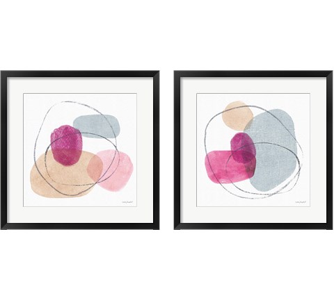 Think Pink 2 Piece Framed Art Print Set by Lisa Audit