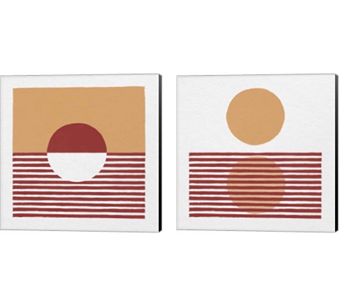 Reflection Red Yellow 2 Piece Canvas Print Set by Moira Hershey
