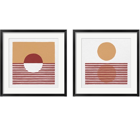 Reflection Red Yellow 2 Piece Framed Art Print Set by Moira Hershey
