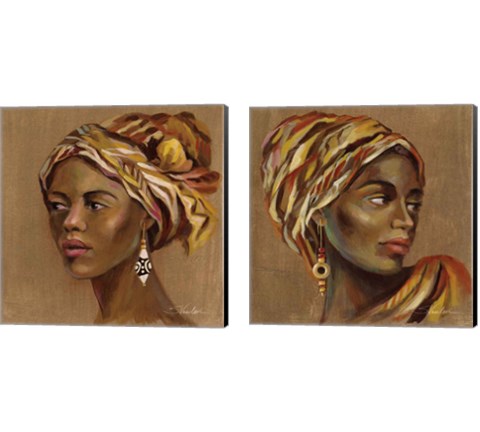 African Beauty 2 Piece Canvas Print Set by Silvia Vassileva