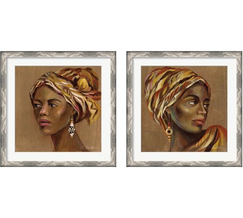 African Beauty 2 Piece Framed Art Print Set by Silvia Vassileva