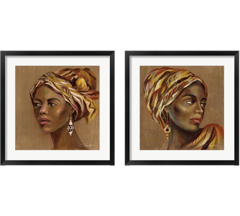 African Beauty 2 Piece Framed Art Print Set by Silvia Vassileva