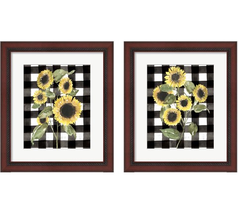 Buffalo Check Sunflower 2 Piece Framed Art Print Set by Jennifer Goldberger