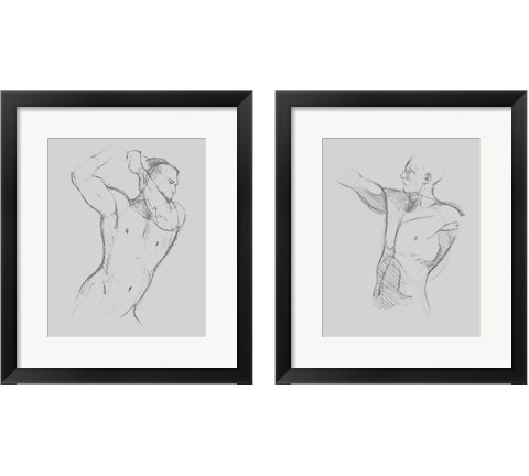 Male Torso Sketch 2 Piece Framed Art Print Set by Jacob Green