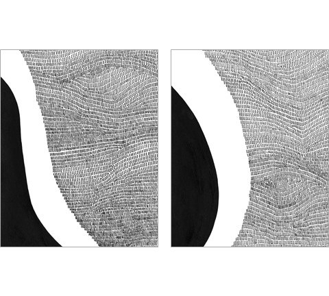 Black & White Abstract 2 Piece Art Print Set by Regina Moore