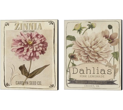 Vintage Seed Packets 2 Piece Canvas Print Set by Studio W