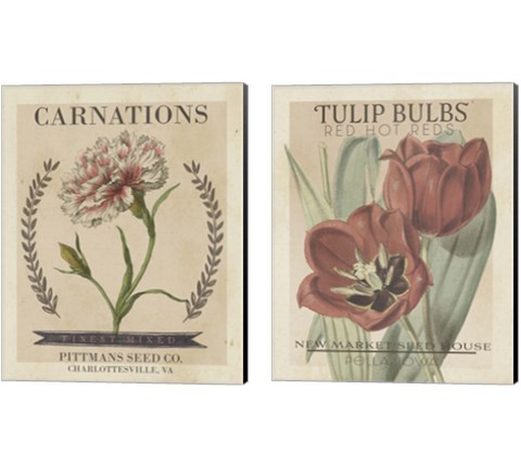 Vintage Seed Packets 2 Piece Canvas Print Set by Studio W