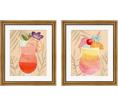 Tropical Cocktail 2 Piece Framed Art Print Set by Annie Warren