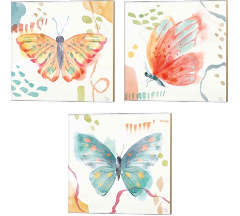 Winged Whisper  3 Piece Canvas Print Set by Dina June