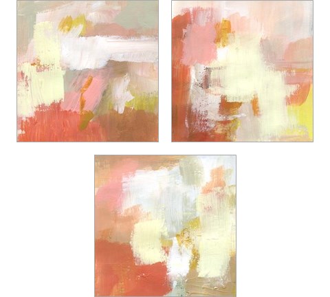 Yellow and Blush 3 Piece Art Print Set by Victoria Barnes