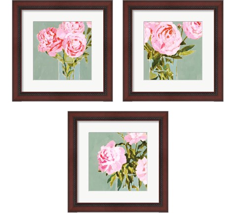 Popping Peonies 3 Piece Framed Art Print Set by Victoria Barnes