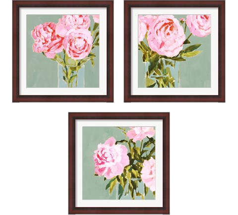 Popping Peonies 3 Piece Framed Art Print Set by Victoria Barnes