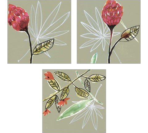Tropic Botanicals 3 Piece Art Print Set by Jennifer Goldberger