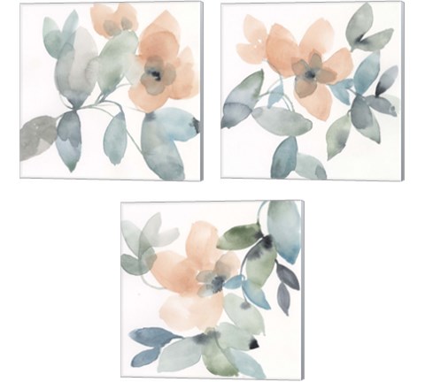 Water and Petals 3 Piece Canvas Print Set by Jennifer Goldberger
