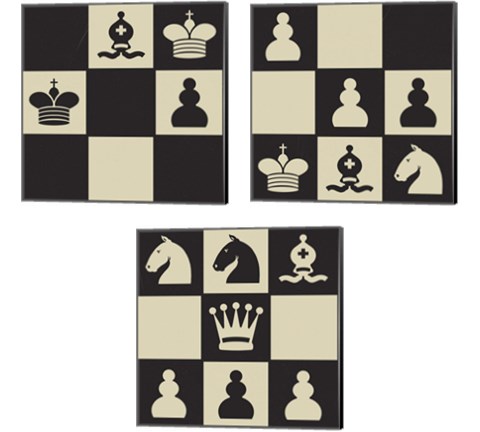 Chess Puzzle 3 Piece Canvas Print Set by Jacob Green