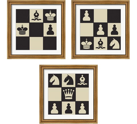 Chess Puzzle 3 Piece Framed Art Print Set by Jacob Green