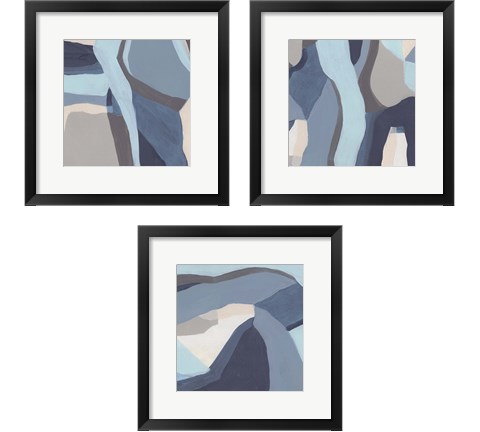 Blue Chrysalis 3 Piece Framed Art Print Set by June Erica Vess