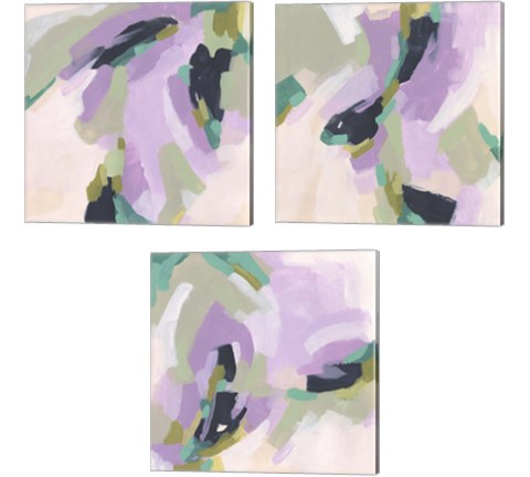 Lavender Swirl 3 Piece Canvas Print Set by June Erica Vess