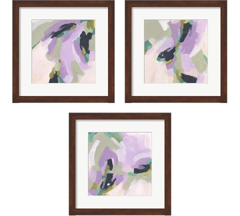 Lavender Swirl 3 Piece Framed Art Print Set by June Erica Vess