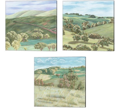 Hill Lines 3 Piece Canvas Print Set by Melissa Wang