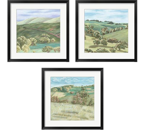 Hill Lines 3 Piece Framed Art Print Set by Melissa Wang