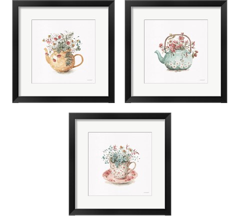 Garden Tea 3 Piece Framed Art Print Set by Lisa Audit