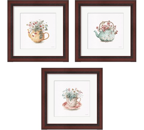 Garden Tea 3 Piece Framed Art Print Set by Lisa Audit