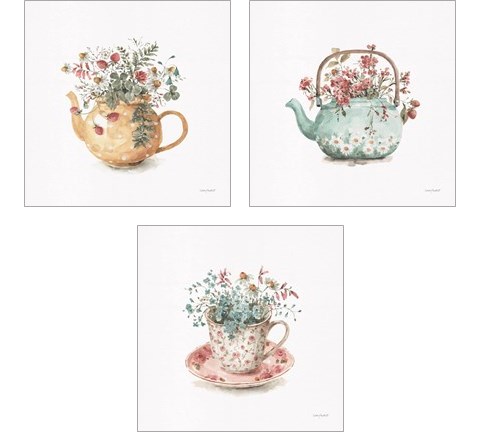 Garden Tea 3 Piece Art Print Set by Lisa Audit
