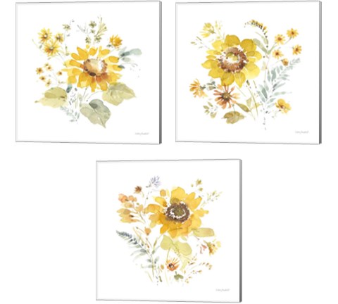Sunflowers Forever 3 Piece Canvas Print Set by Lisa Audit