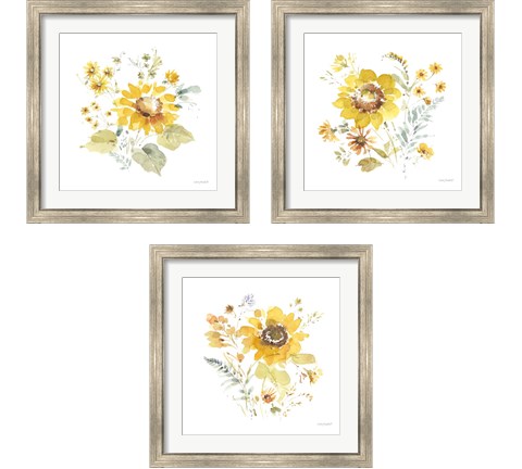 Sunflowers Forever 3 Piece Framed Art Print Set by Lisa Audit