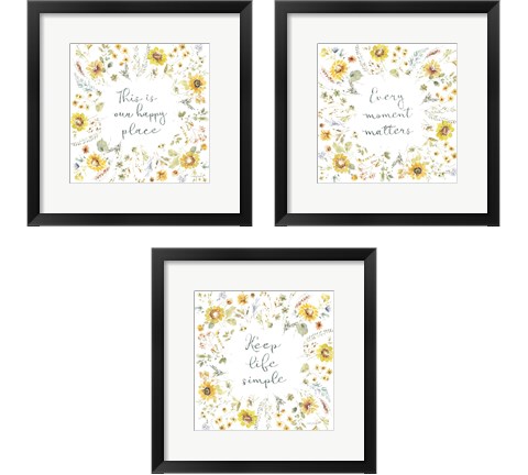 Sunflowers Forever 3 Piece Framed Art Print Set by Lisa Audit