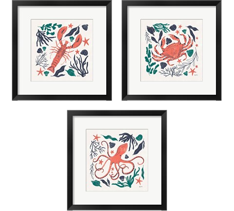 Coastal Reef 3 Piece Framed Art Print Set by Becky Thorns