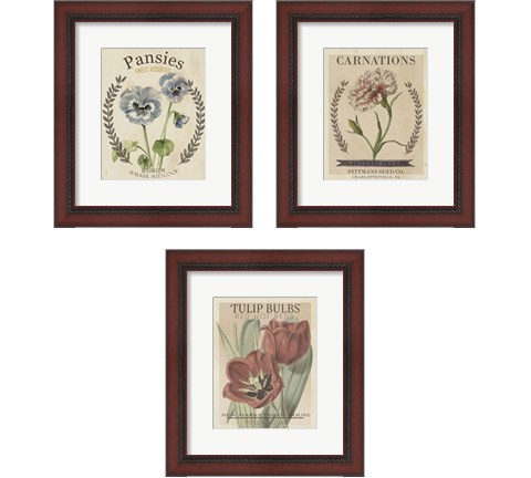 Vintage Seed Packets 3 Piece Framed Art Print Set by Studio W