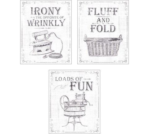 Laundry Today 3 Piece Art Print Set by Melissa Wang
