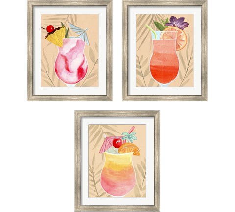 Tropical Cocktail 3 Piece Framed Art Print Set by Annie Warren