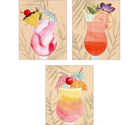 Tropical Cocktail 3 Piece Art Print Set by Annie Warren