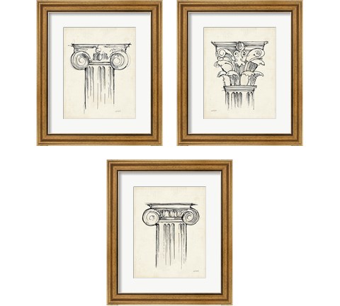 Museum Sketches  3 Piece Framed Art Print Set by Anne Tavoletti