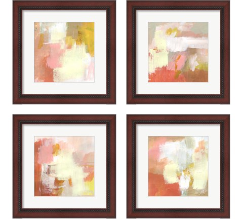 Yellow and Blush 4 Piece Framed Art Print Set by Victoria Barnes