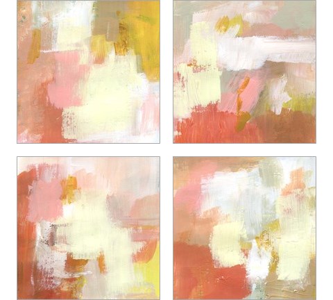 Yellow and Blush 4 Piece Art Print Set by Victoria Barnes