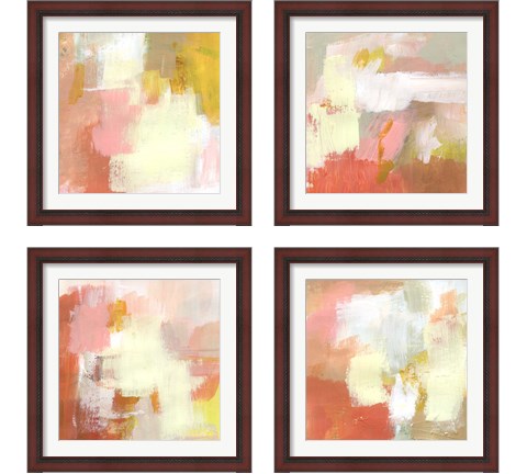 Yellow and Blush 4 Piece Framed Art Print Set by Victoria Barnes