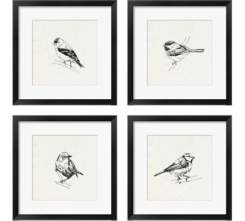 Bird Feeder Friends 4 Piece Framed Art Print Set by Emma Caroline