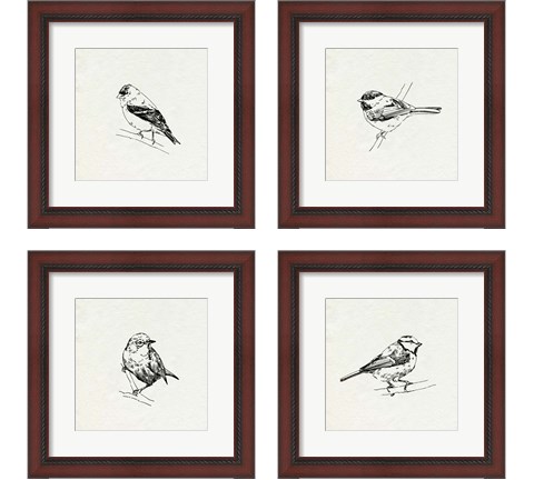 Bird Feeder Friends 4 Piece Framed Art Print Set by Emma Caroline