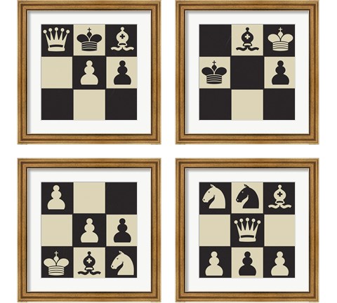 Chess Puzzle 4 Piece Framed Art Print Set by Jacob Green