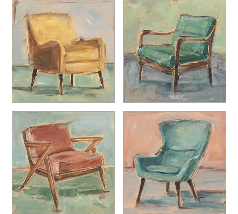 Have a Seat 4 Piece Art Print Set by Ethan Harper