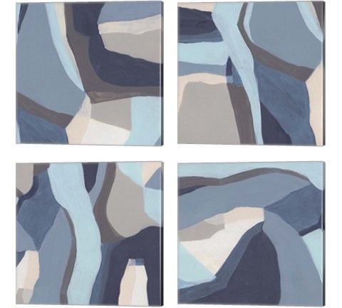 Blue Chrysalis 4 Piece Canvas Print Set by June Erica Vess