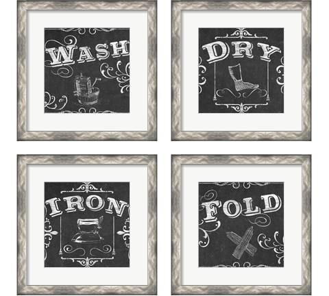 Vintage Laundry Signs 4 Piece Framed Art Print Set by June Erica Vess