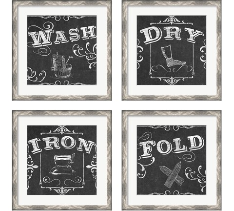 Vintage Laundry Signs 4 Piece Framed Art Print Set by June Erica Vess