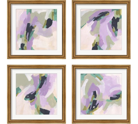 Lavender Swirl 4 Piece Framed Art Print Set by June Erica Vess