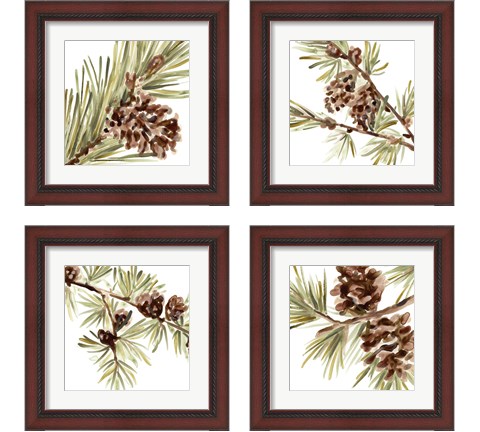 Simple Pine Cone 4 Piece Framed Art Print Set by June Erica Vess