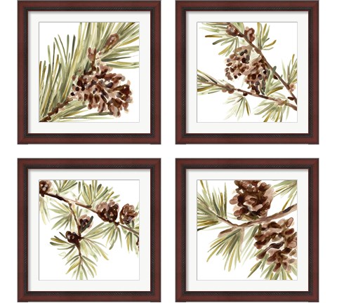 Simple Pine Cone 4 Piece Framed Art Print Set by June Erica Vess